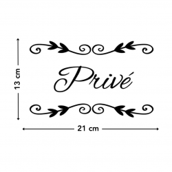 dimensions autocollant privé noir