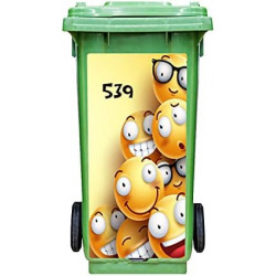Autocollant smiley poubelle