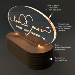 lampe veilleuse acrylique saint valentin
