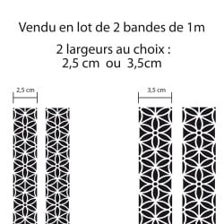 LOT DE 2 BANDES DE DECORATION POUR COTE DE PORTE BLACK FLOWER (COTE_PORTE002)