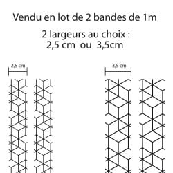 LOT DE 2 BANDES DE DECORATION POUR COTE DE PORTE CUBIK (COTE_PORTE003)