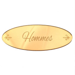 plaque hommes en miroir or