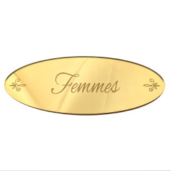plaque femmes en miroir or