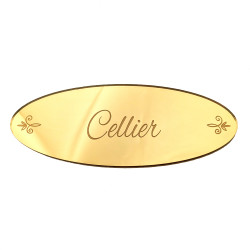 plaque cellier en miroir or
