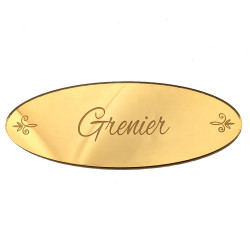 plaque grenier en miroir or