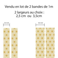 LOT DE 2 BANDES DE DECORATION POUR COTE DE PORTE SPIDER MOUTARDE (COTE_PORTE007)