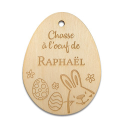 Oeuf de Pâques en bois avec prénom gravé