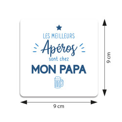 Sous-verre 9x9cm décoration apéro papa
