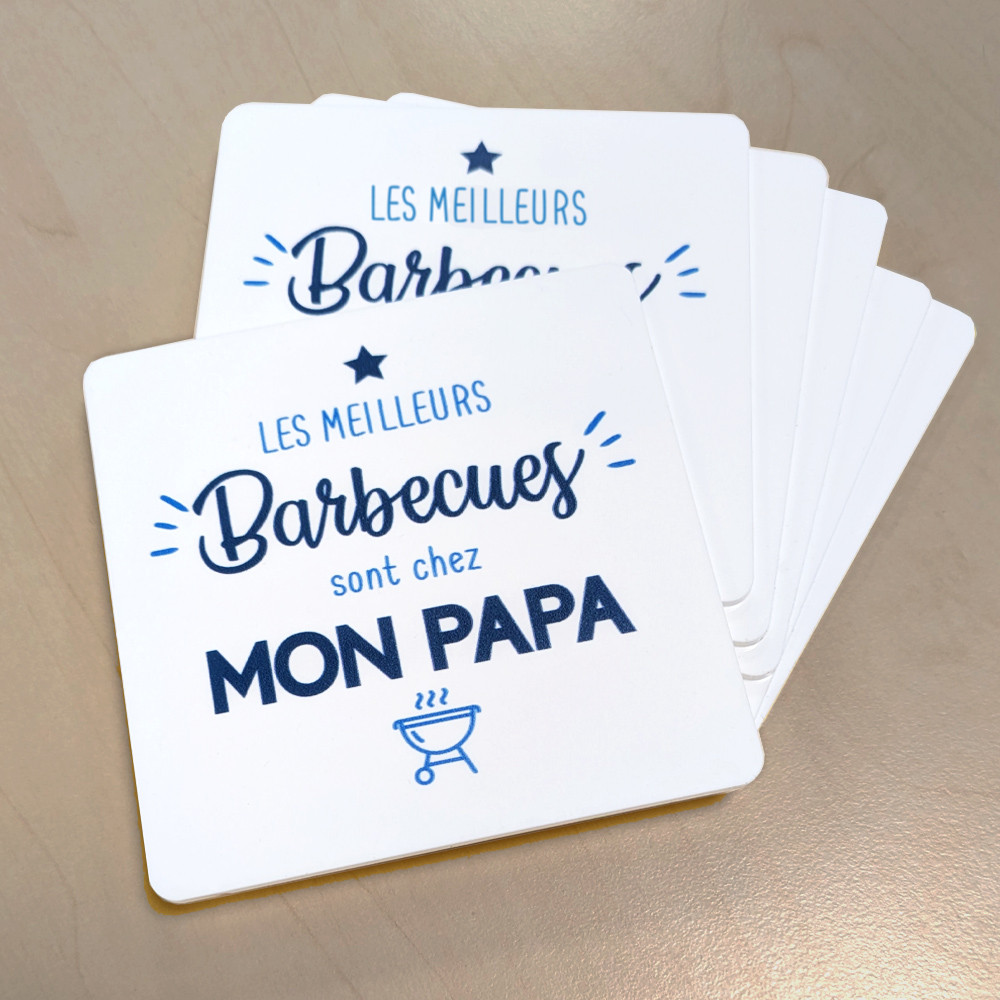lot de 6 sous-verres personnalisés meilleur barbecue cadeau papa lot de 6 sous-verres personnalisés meilleur barbecue cadeau papa