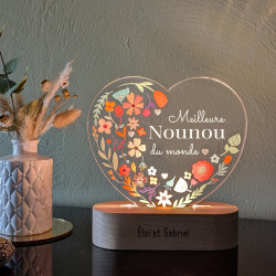 Lampe veilleuse LED Coeur Cadeau pour nounou