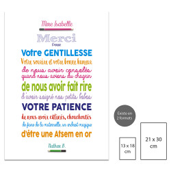 Affiche Merci ATSEM personnalisée