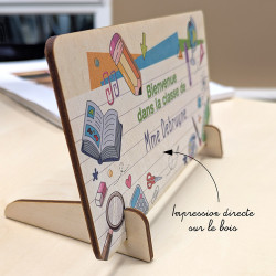 Plaque en bois personnalisée école