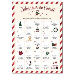 Affiche papier Calendrier de l'Avent - 24 activités à faire en attendant Noël