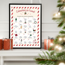Poster Calendrier de l'Avent - 24 activités ludiques à faire en attendant Noël