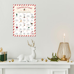Poster mural Calendrier de l'Avent - 24 activités ludiques à faire en attendant Noël