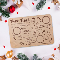 Plateau du père noël en bois à personnaliser