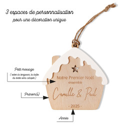 Chalet enneigé à suspendre décoration noël à personnaliser