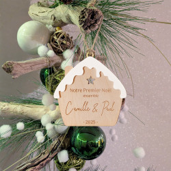 Boule de noël Chalet avec prénoms