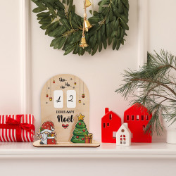 calendrier compte à rebours en bois nombre de dodos jusqu'à noël