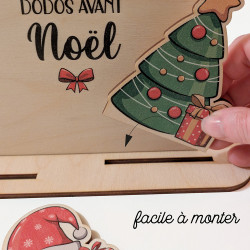 calendrier compte à rebours en bois nombre de dodos jusqu'à noël à monter soi-même