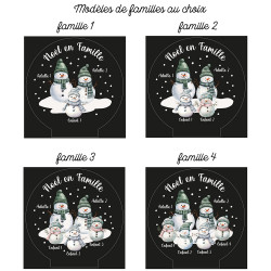 Veilleuse Noël à personnaliser Famille au choix