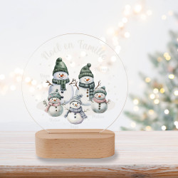 Veilleuse de Noël famille personnalisée