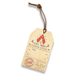 étiquette cadeau noël en bois
