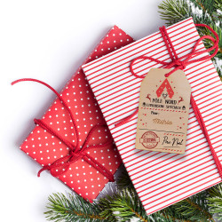 étiquette cadeau noël en bois personnalisable prénom enfant