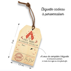 étiquette cadeau noël en bois à personnaliser