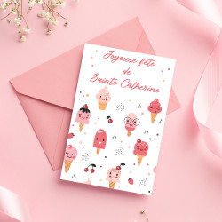 Carte de sainte Catherine kawaii