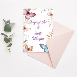 Carte de sainte Catherine papillons