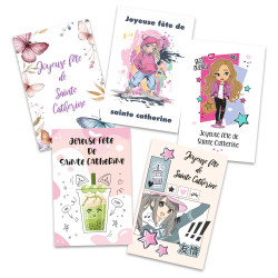 Lot de 10 cartes joyeuse fête de sainte Catherine