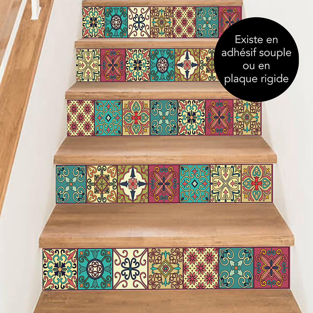 Contremarches décoratives style mexicain
