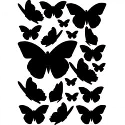 STICKERS PAPILLON PLANCHE 20 MOTIFS (B0301)