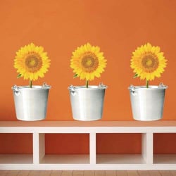 STICKERS TOURNESOL EN POT (B0343)