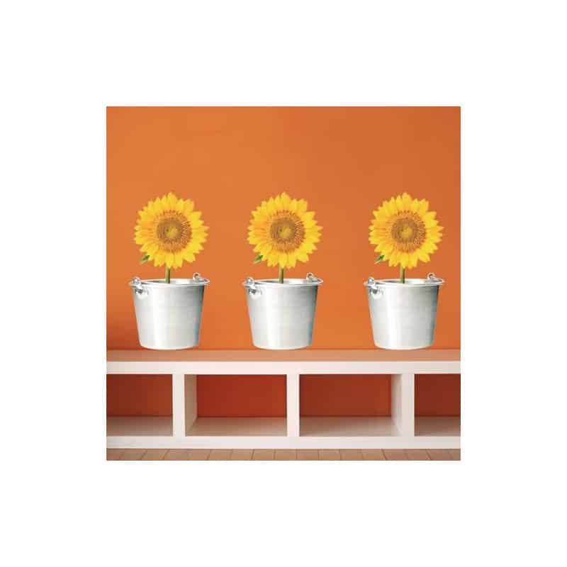 STICKERS TOURNESOL EN POT (B0343)