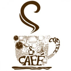 STICKER DE TASSE DE CAFE 4(A0291)