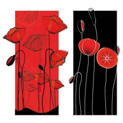 STICKERS COQUELICOTS MODERNES (B0353)