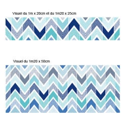 STICKER CREDENCE CHEVRON BLEU (CRED0059)