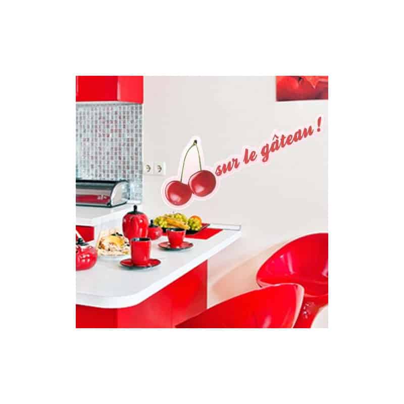 STICKERS CERISES SUR LE GATEAU (I0027)