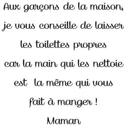 STICKER TEXTE TOILETTES (I0257)