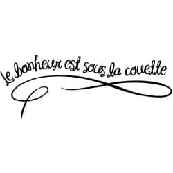 STICKERS TETE DE LIT "..SOUS LA COUETTE.."