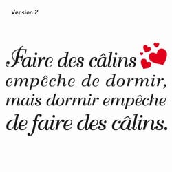 STICKER "FAIRE DES CÂLINS..." (O0202)