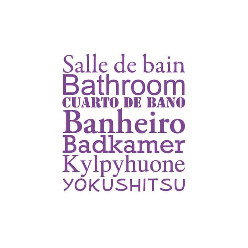 STICKERS TEXTES SALLE DE BAIN POUR PORTE DE DOUCHE (V0016)