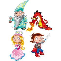 STICKERS PERSONNAGES PLANCHE 4 MOTIFS (B0272)