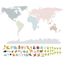 STICKER CARTE DU MONDE ENFANT (C0123)