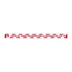 SIGNALISATION AU SOL COVID-19 - LOT DE 6 BANDES DE MARQUAGE AU SOL ADHESIVES AVEC COLLE FORTE - SIGNALETIQUE CORONAVIRUS - COVID