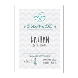 POSTER CADRE DE NAISSANCE LOVELY BOY PERSONNALISABLE (CADRE019)