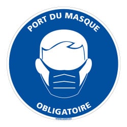 ADHESIF DE SIGNALISATION COVID-19 - MESURES DE PREVENTION - GESTES BARRIERES - PORT DE MASQUE OBLIGATOIRE (COVID009)