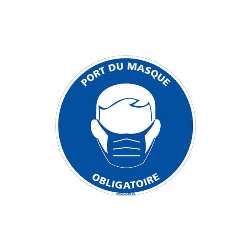 ADHESIF DE SIGNALISATION COVID-19 - MESURES DE PREVENTION - GESTES BARRIERES - PORT DE MASQUE OBLIGATOIRE (COVID009)